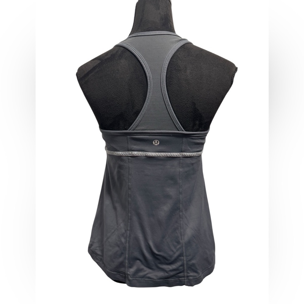 Lululemon Racerback Mesh Tank Top Grey - Picture 3 of 8